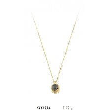 14 Ayar Siyah Boncuklu Altın Kolye KLY1736