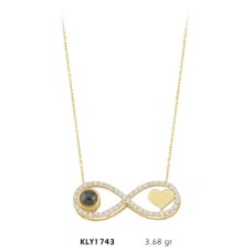 14 Ayar Seni Seviyorum Taşlı Sonsuzluk Kolye KLY1743