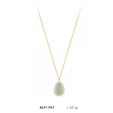 14 Ayar Damla Taş Kolye KLY1747