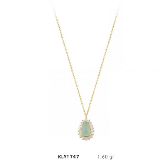 14 Ayar Damla Taş Kolye KLY1747 14 Ayar Damla Taş Kolye KLY1747