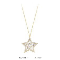 1 4 Ayar Altın Yıldız Kolye KLY1767