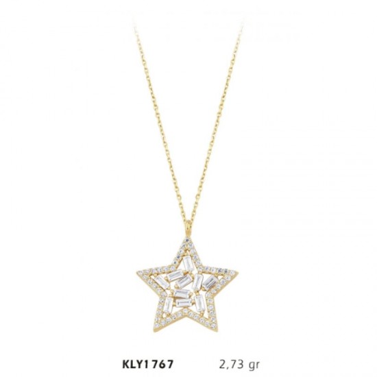 1 4 Ayar Altın Yıldız Kolye KLY1767
