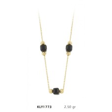 14 Ayar Altın Oniks Talşlı Kolye KLY1773