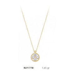 14 Ayar Altın Dört Taş Kolye KLY1778