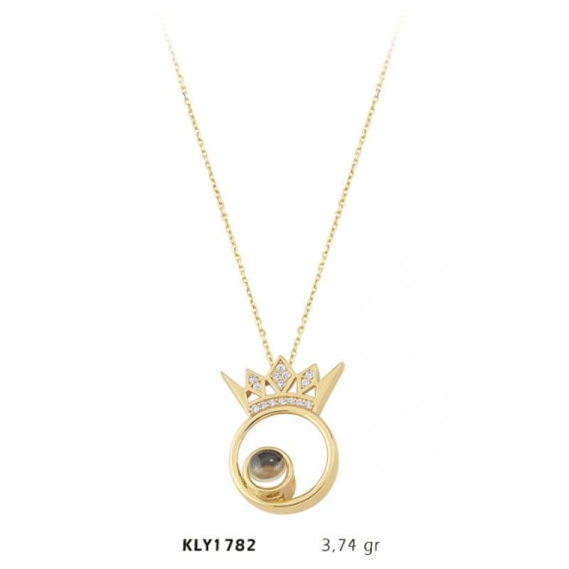 14 Ayar Altın Kral Tacı Kolye KLY1782 14 Ayar Altın Kral Tacı Kolye KLY1782