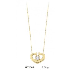 14 Ayar Altın Fantazi Tektaş Kolye KLY1783