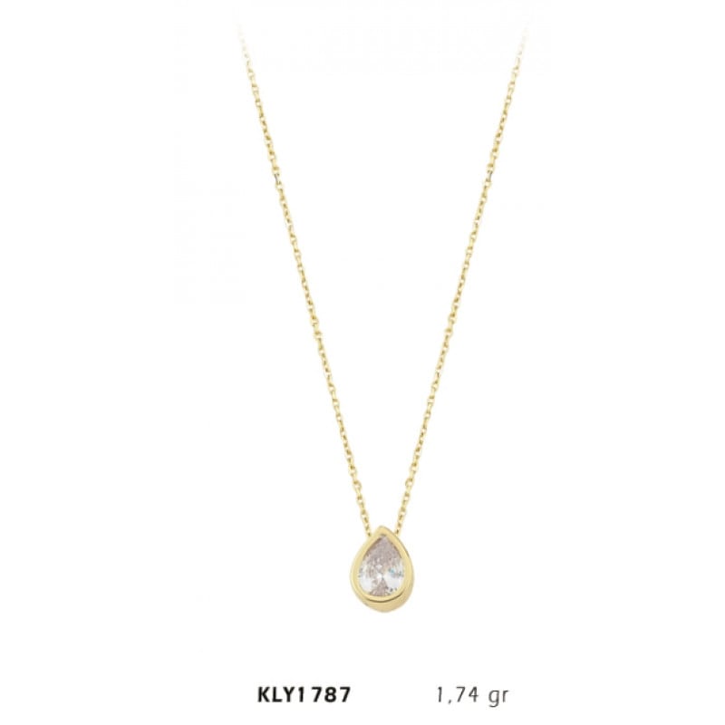 14 Ayar Altın Damla Kolye KLY1787 14 Ayar Altın Damla Kolye KLY1787