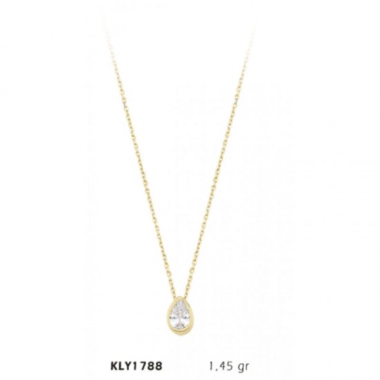 14 Ayar Altın Damla Kolye KLY1788