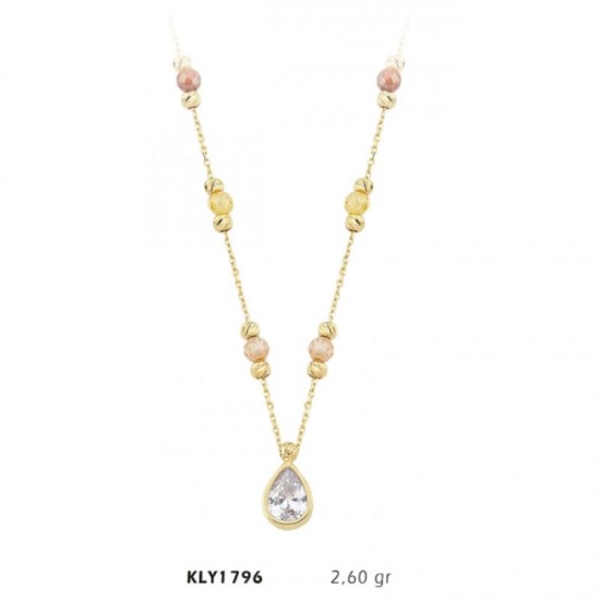 14 Ayar Altın Damla Dorika Kolye KLY1796 14 Ayar Altın Damla Dorika Kolye KLY1796