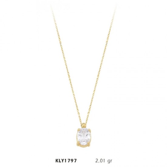 14 Ayar Oval Kolye KLY1797 14 Ayar Oval Kolye KLY1797
