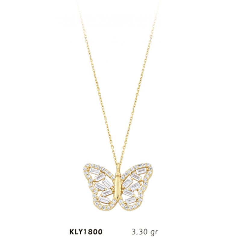 14 Ayar Altın Kelebek Kolye KLY1800 14 Ayar Altın Kelebek Kolye KLY1800