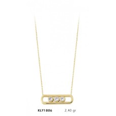 14 Ayar Altın Üçtaş Kolye KLY1806