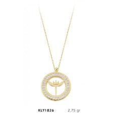 14 Ayar Altın Kılıçlı Halka Kolye KLY1826