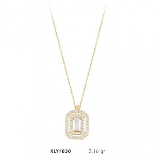14 Ayar Altın Baget Kolye KLY1830 14 Ayar Altın Baget Kolye KLY1830