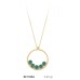 14 Ayar Altın Beştaş Yeşil Taşlı Kolye KLY1836