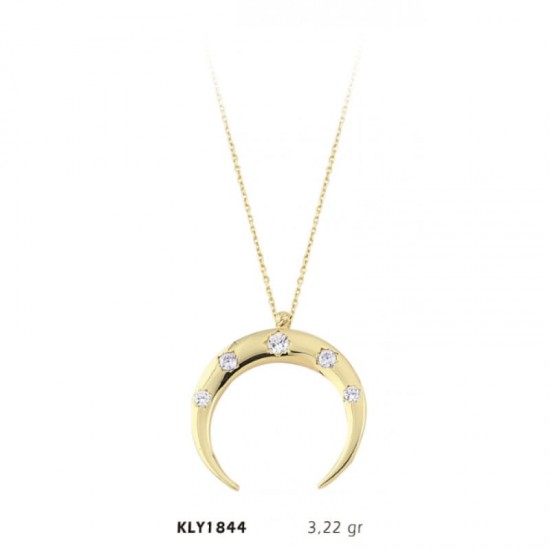 14 Ayar Altın Beştaş Hilal Kolye KLY1844