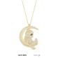 14 Ayar Altın Aya Oturan İnsan Motifli Kolye KLY1855