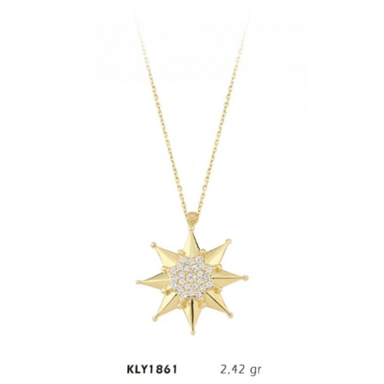 14 Ayar Altın Yıldız Kolye KLY1861