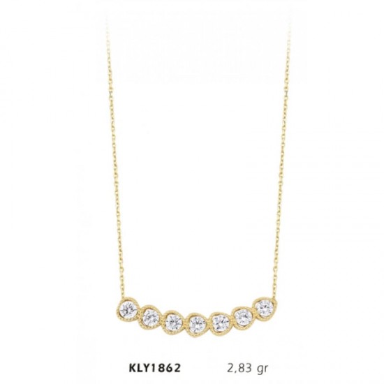 14 Ayar Altın Yedi Taşlı Kolye KLY1862 14 Ayar Altın Yedi Taşlı Kolye KLY1862