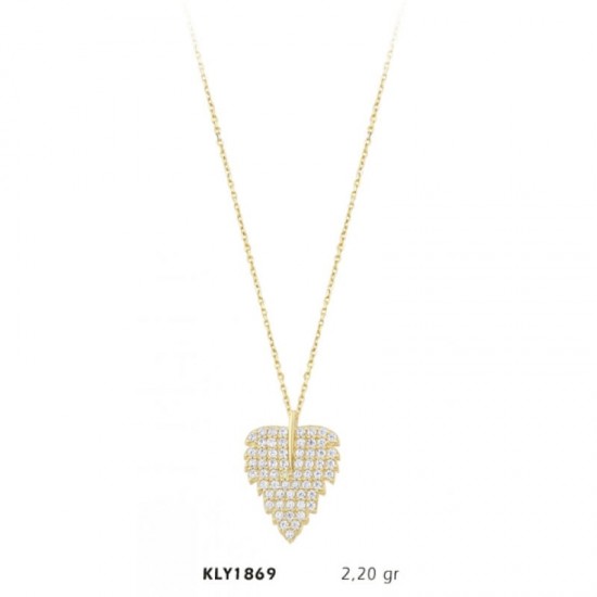 14 Ayar Altın Yaprak Kolye KLY1869 14 Ayar Altın Yaprak Kolye KLY1869