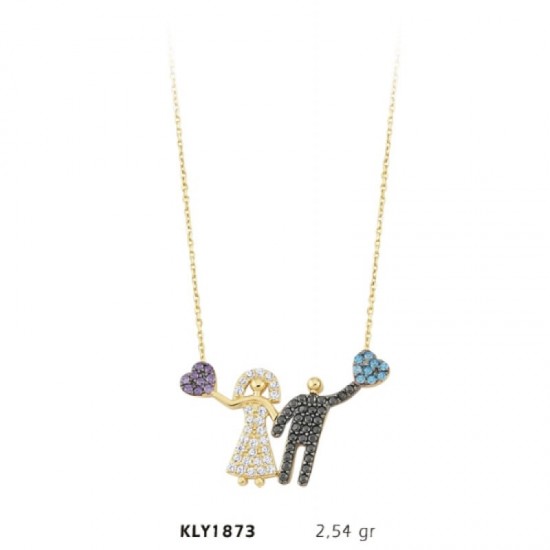 14 Ayar Altın Gelin Damat Kolye KLY1873