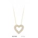 14 Ayar Altın Üç Sıra Taşlı Kalp Kolye KLY1876