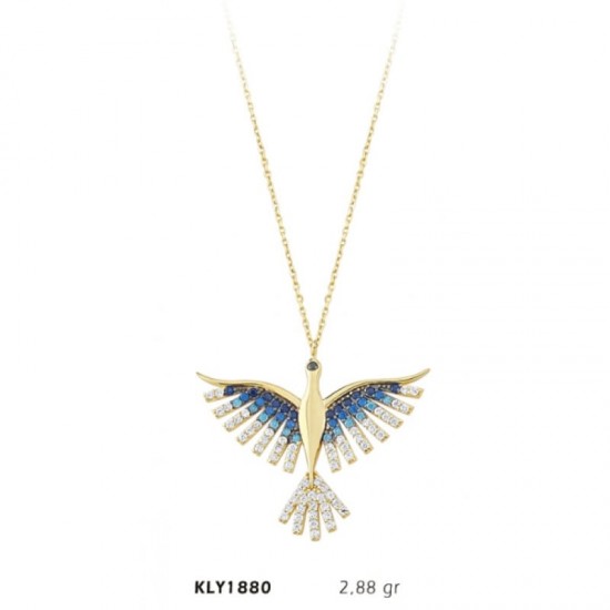 14 Ayar Taşlı Anka Kuşu Kolye KLY1880 14 Ayar Taşlı Anka Kuşu Kolye KLY1880