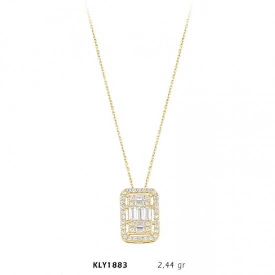 14 Ayar Altın Baget Kolye KLY1883