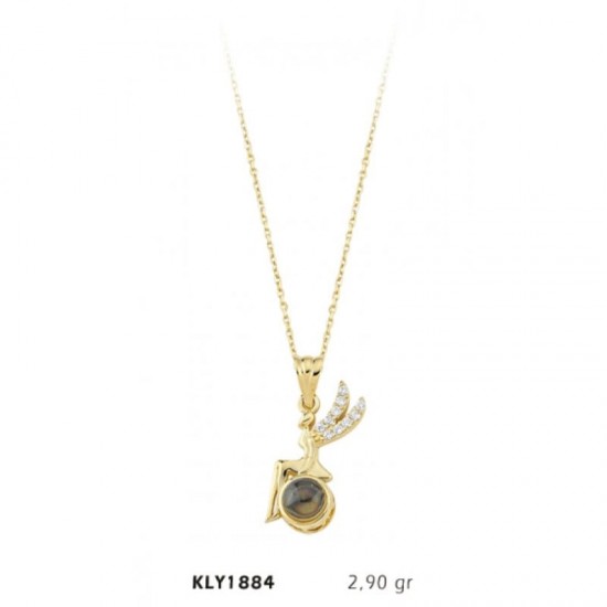 14 Ayar Altın Seni Seviyorum Melek Kolye KLY1884 14 Ayar Altın Seni Seviyorum Melek Kolye KLY1884