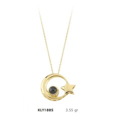 14 Ayar Altın Ay Yıldız Kolye KLY1885