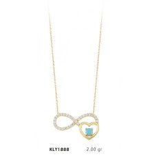 14 Ayar Altın Kalp Sonsuzluk Kolye KLY1888