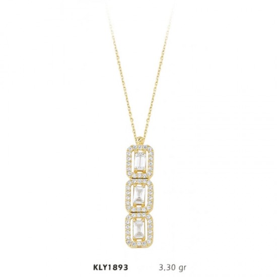 14 Ayar Altın Baget Kolye KLY1893