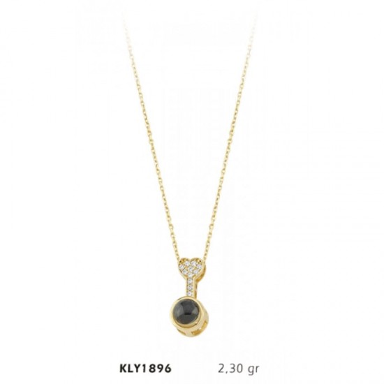 14 Ayar Altın Seni Seviyorum Taşlı Anahtar Kolye KLY1896