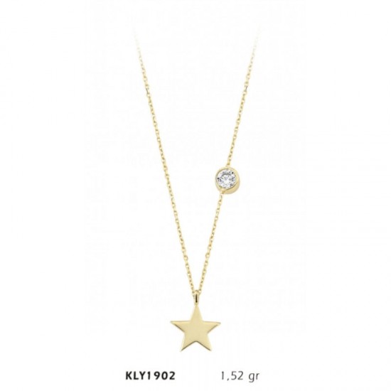 14 Ayar Altın Yıldız Taşlı Kolye KLY1902 14 Ayar Altın Yıldız Taşlı Kolye KLY1902
