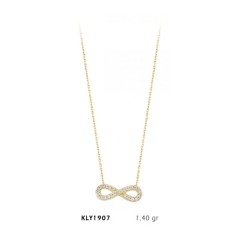 14 Ayar Altın Taşlı Sonsuzluk Kolye KLY1907