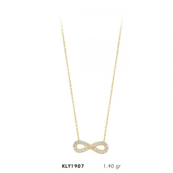14 Ayar Altın Taşlı Sonsuzluk Kolye KLY1907