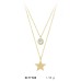 14 Ayar Altın Çift Zincir Taşlı Yıldız Kolye KLY1908