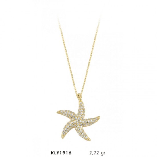 14 Ayar Altın Deniz Yıldızı Kolye KLY1916