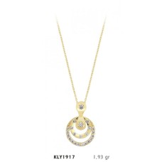 14 Ayar Altın Çift Halka Kolye KLY1917