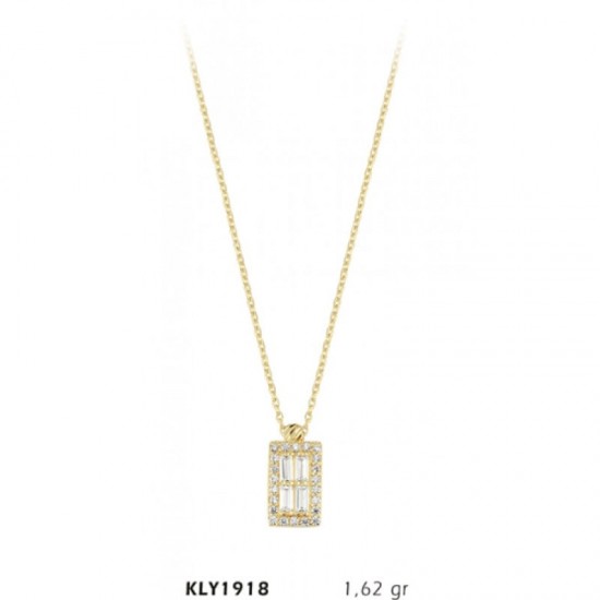 14 Ayar Altın Baget Kolye KLY1918