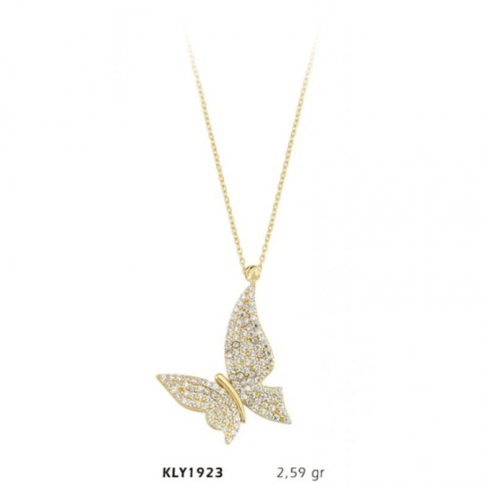 14 Ayar Altın Kelebek Kolye KLY1923