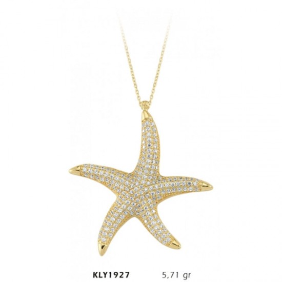 14 Ayar Altın Deniz Yıldızı Kolye KLY1927