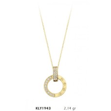14 Ayar Altın Taşlı Halka Kolye KLY1943