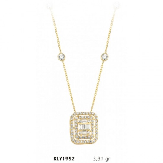 14 Ayar Altın Baget Kolye KLY1952