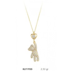 14 Ayar Altın Tektaş Ayı Kolye KLY1955