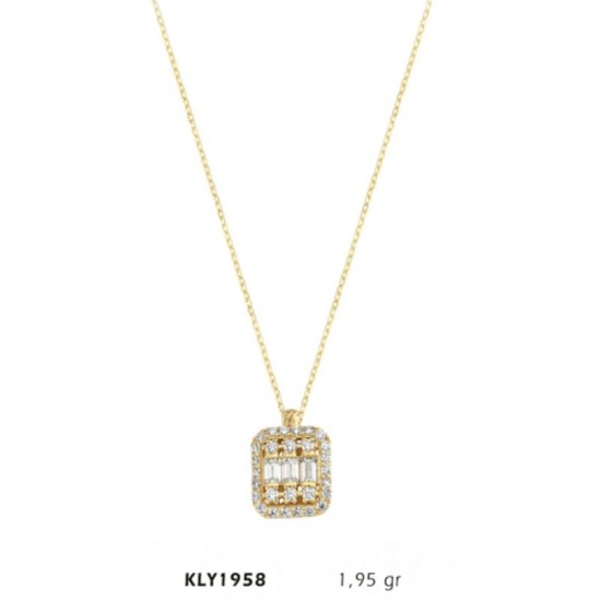 14 Ayar Altın Baget Kolye KLY1958