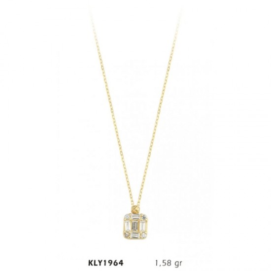 14 Ayar Altın Baget Kolye KLY1964