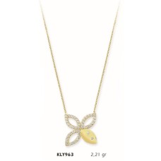 14 Ayar Altın Kelebek Kolye KLY963