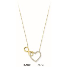 14 Ayar Kalp Sonsuzluk Kolye KLY968