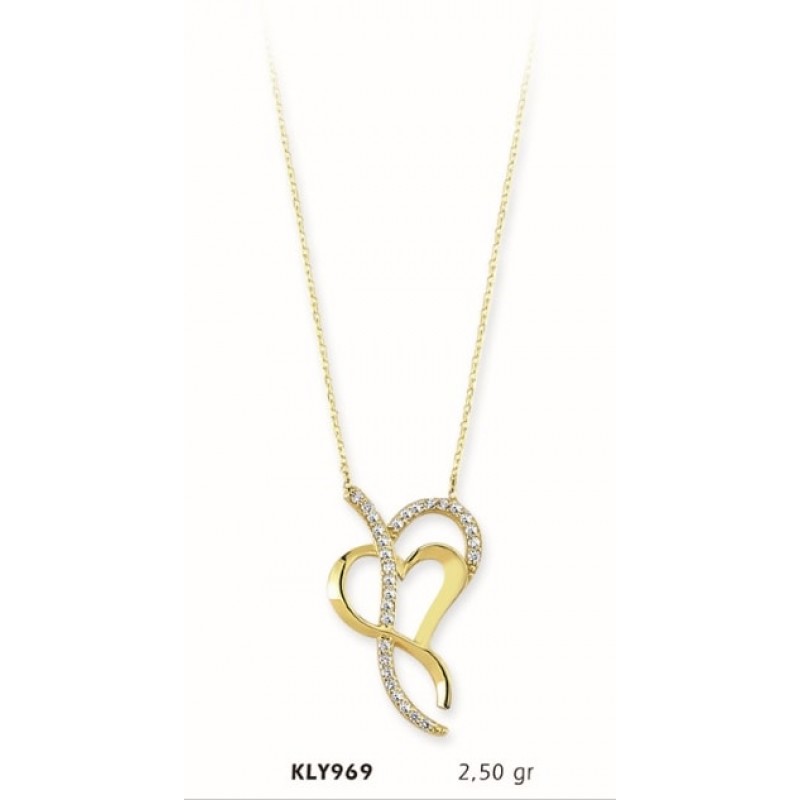 14 Ayar Altın Kalp Kolye KLY969